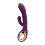 Vibratore Rabbit con anello dorato alla base Handy Twin Touch Grip colore viola